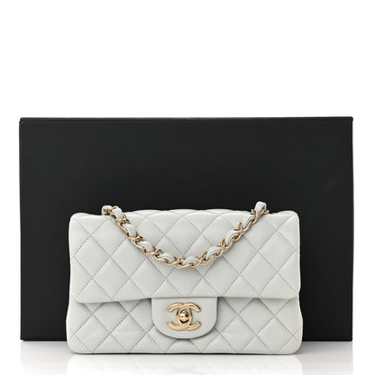 Chanel Lambskin Quilted Mini Rectangular Flap Light Blue 11 of 11