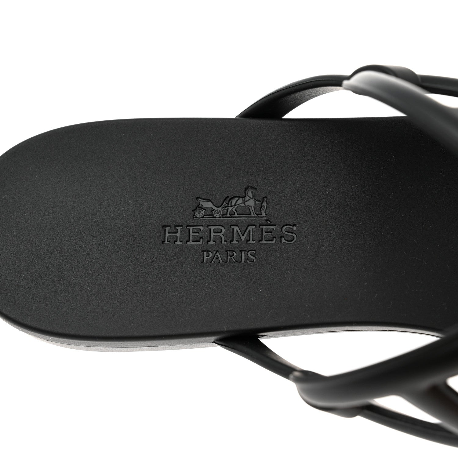 Hermes Rubber Womens Egerie Sandals 36 Black 7 of 9