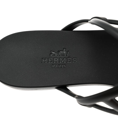Hermes Rubber Womens Egerie Sandals 36 Black 7 of 9