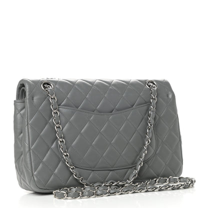 Chanel Lambskin Quilted Medium Double Flap Dark Grey 3 of 10
