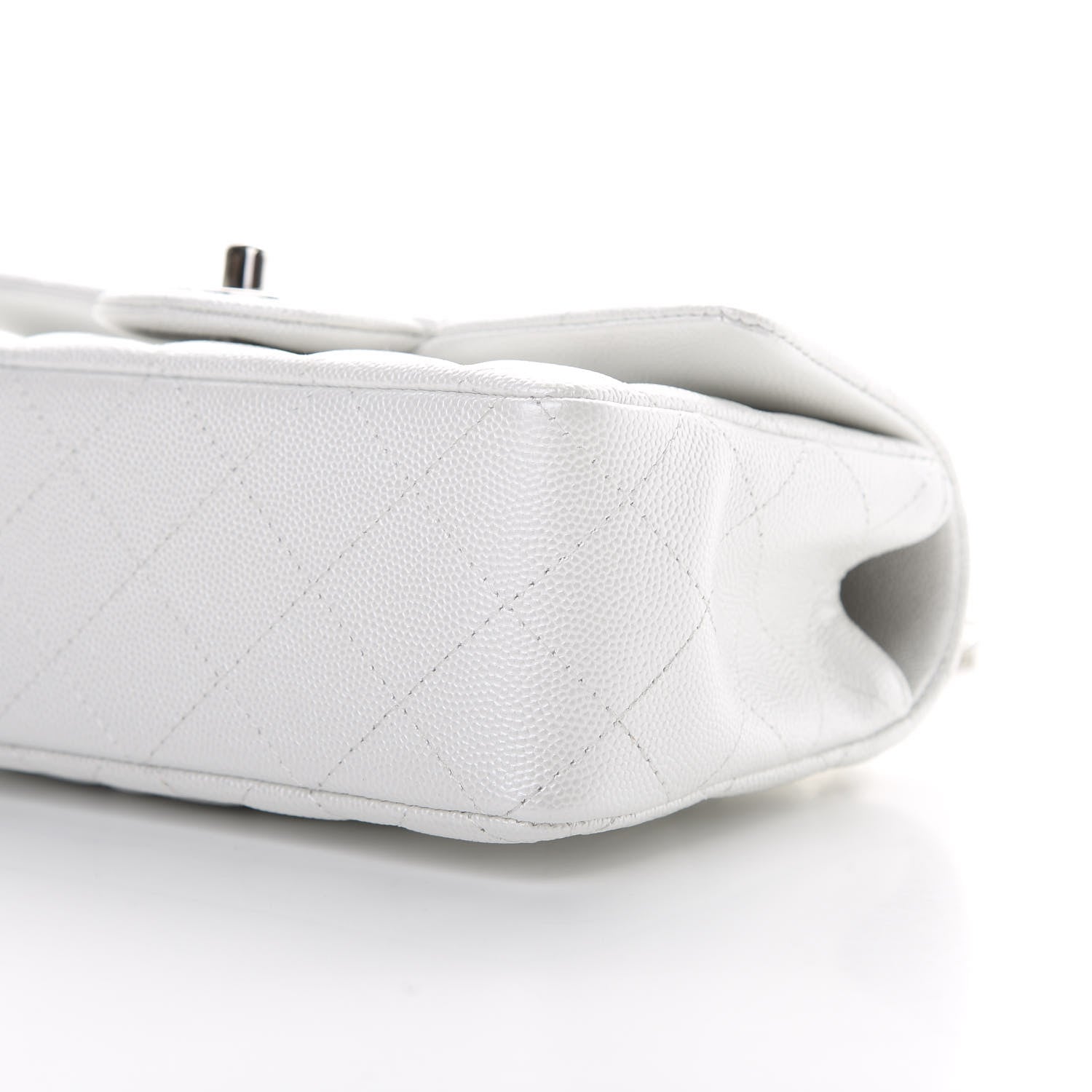 Chanel Iridescent Caviar Quilted Mini Top Handle Rectangular Flap White 10 of 11