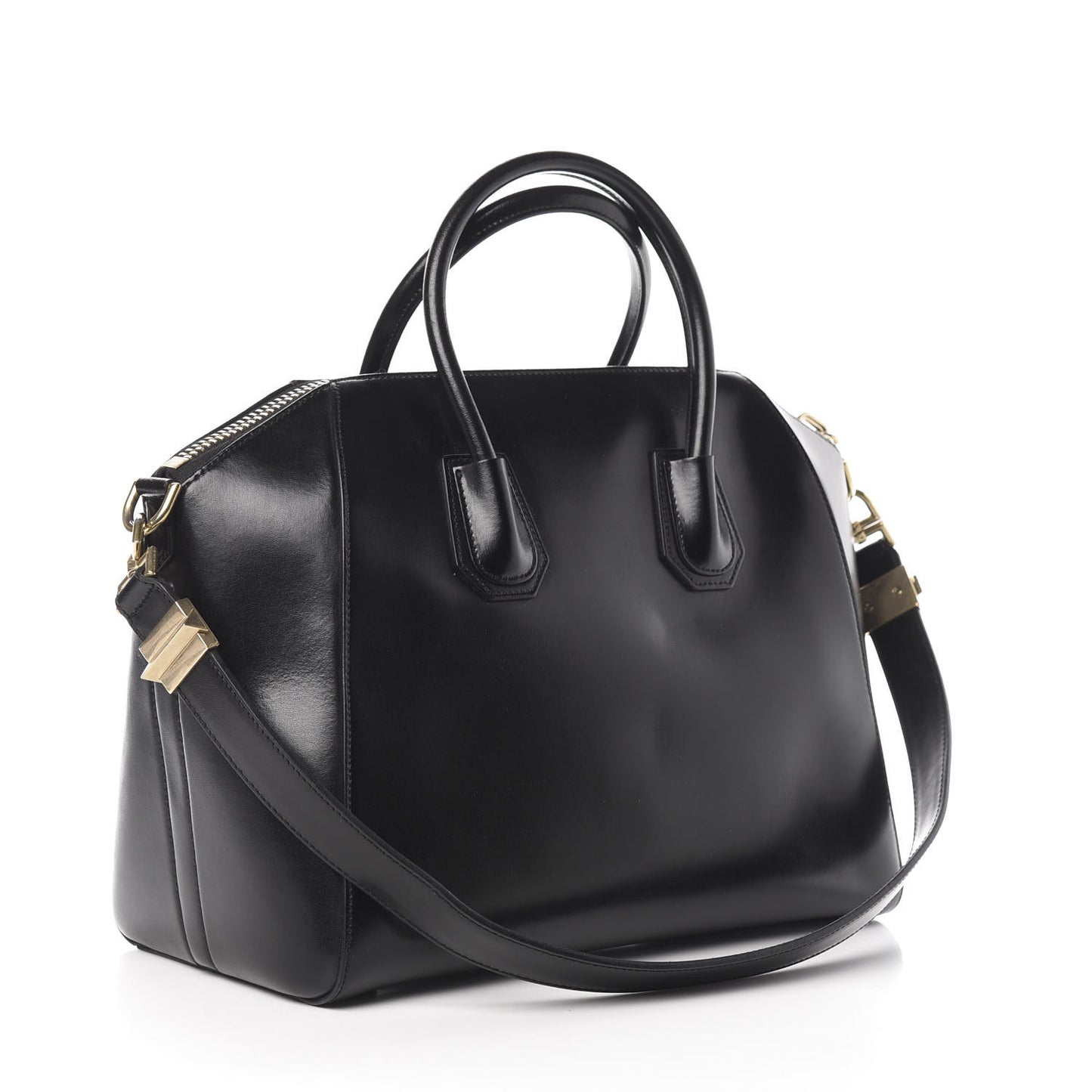 Shiny Lord Calfskin Medium Antigona Black