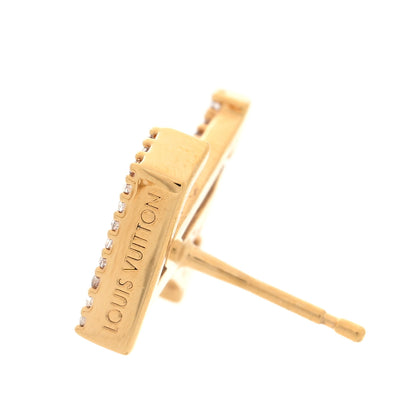 Louis Vuitton Metal Crystal LV Iconic Earrings Gold 4 of 5