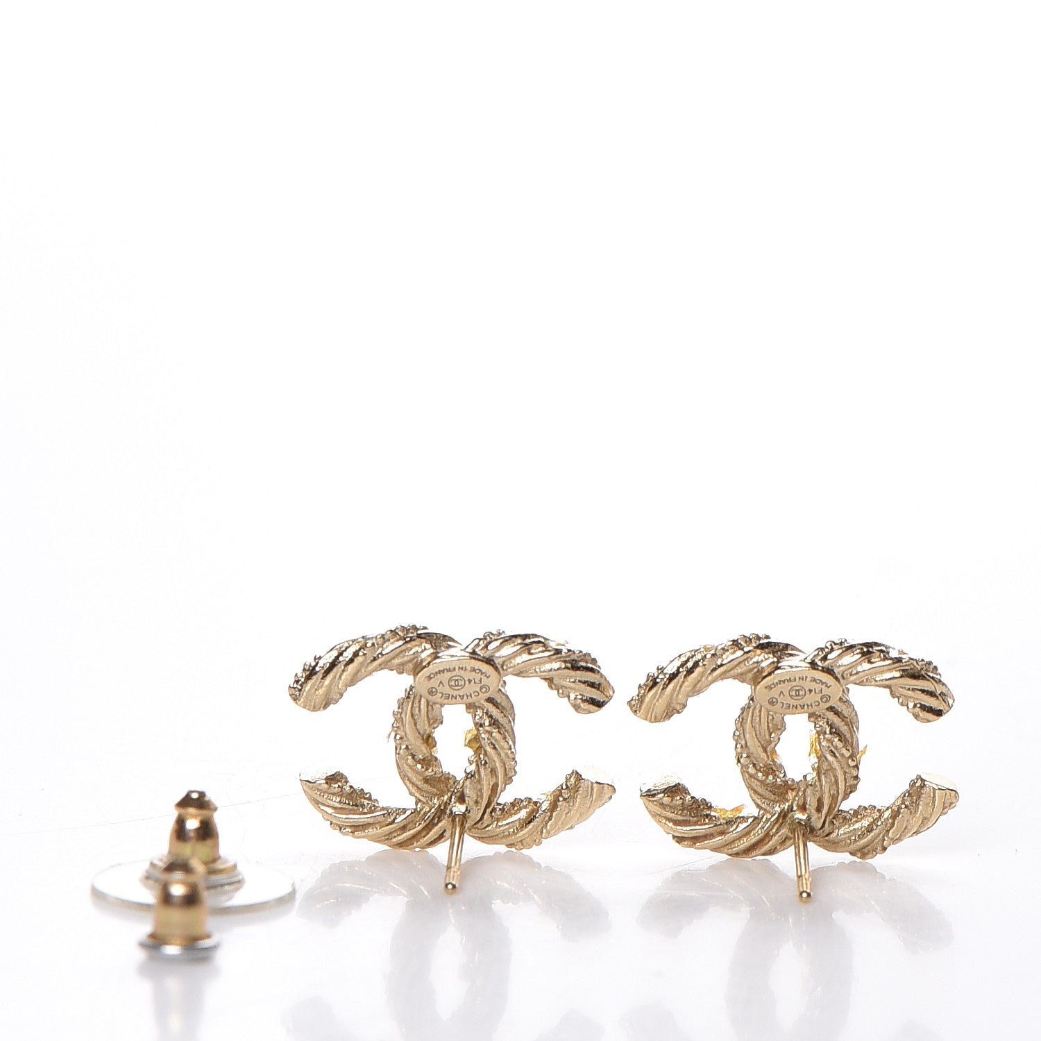 Chanel Crystal Twisted CC Earrings Gold 3 of 7