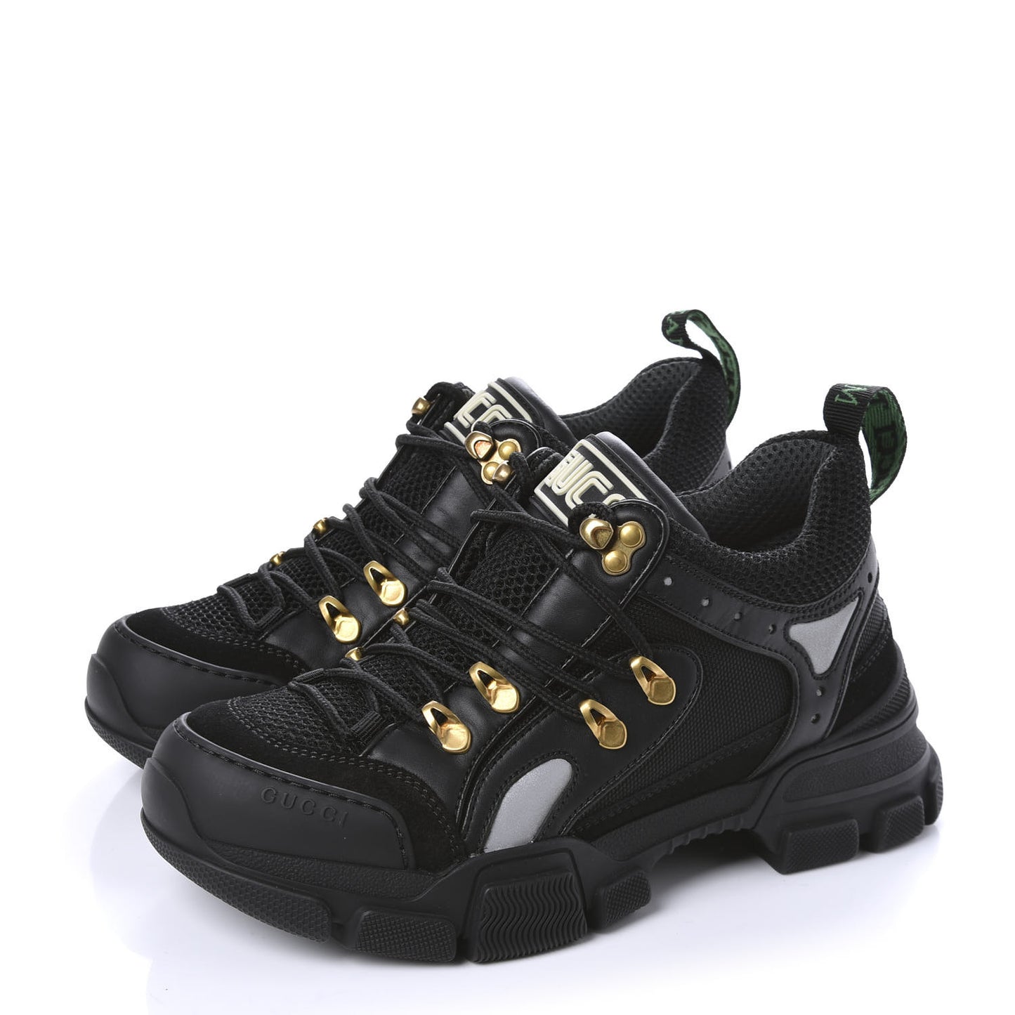X SEGA Mesh Suede Calfskin Womens Flashtrek Sneakers 37 Black Silver
