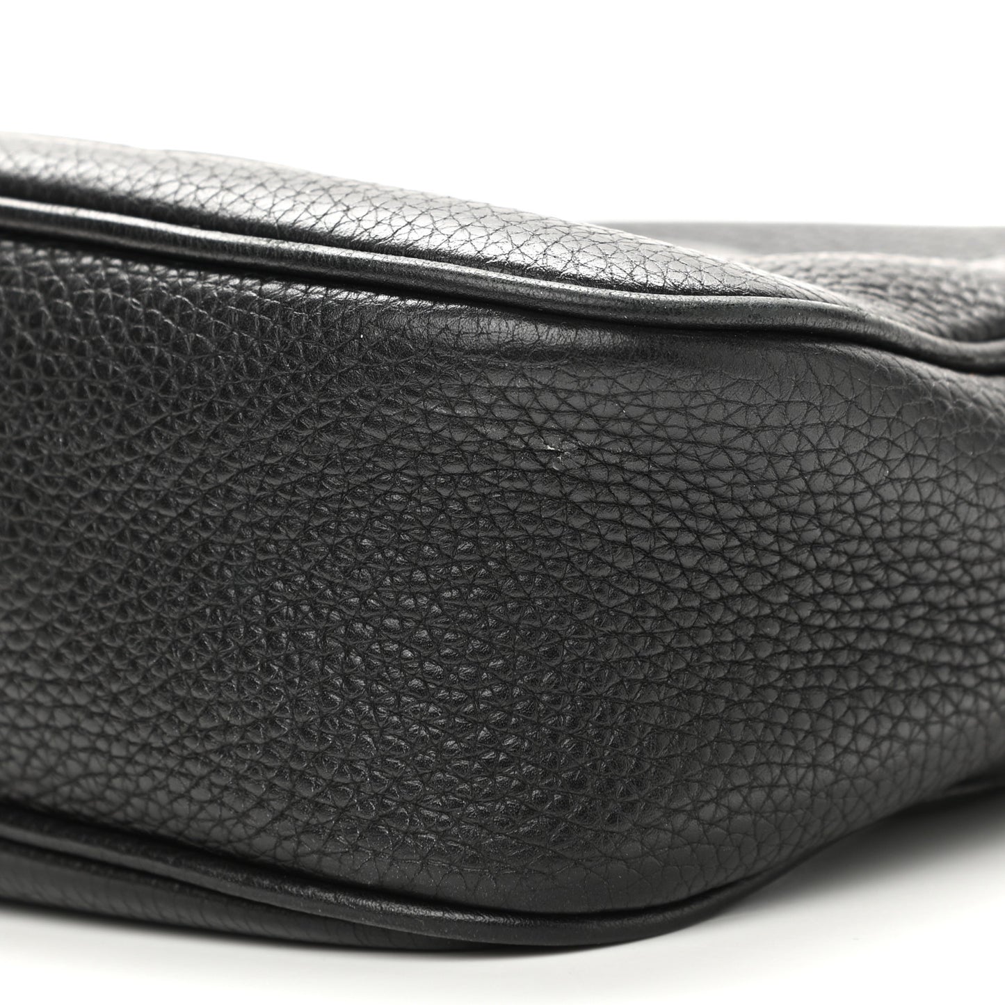 Pebbled Calfskin Small Soho Disco Bag Black