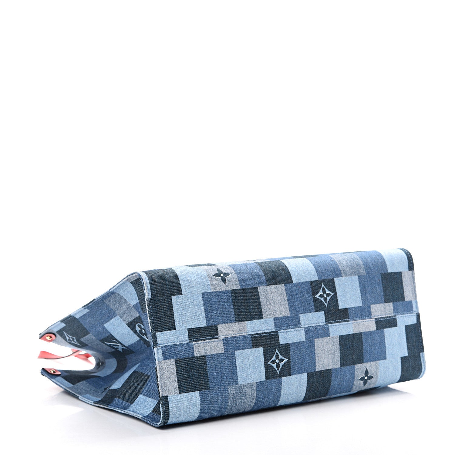 Louis Vuitton Denim Damier Monogram Onthego Blue Rouge 3 of 9