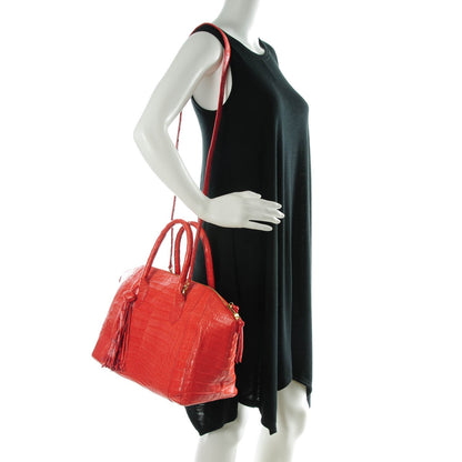 Nancy Gonzalez Crocodile Medium Satchel Coral 2 of 7