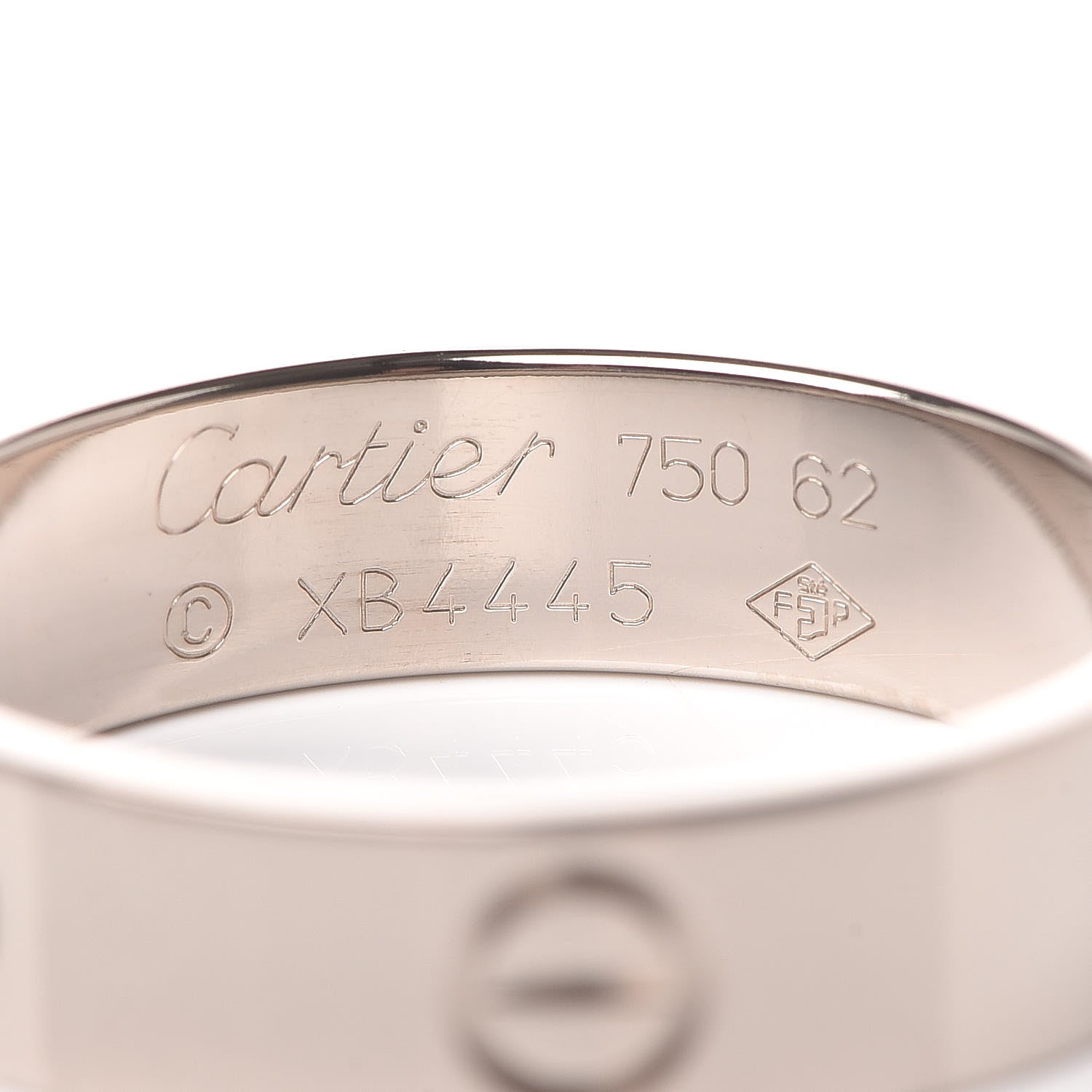 Cartier 18K White Gold 5.5mm LOVE Ring 62 10 4 of 5