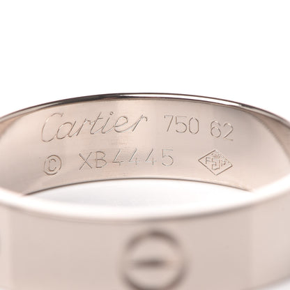 Cartier 18K White Gold 5.5mm LOVE Ring 62 10 4 of 5