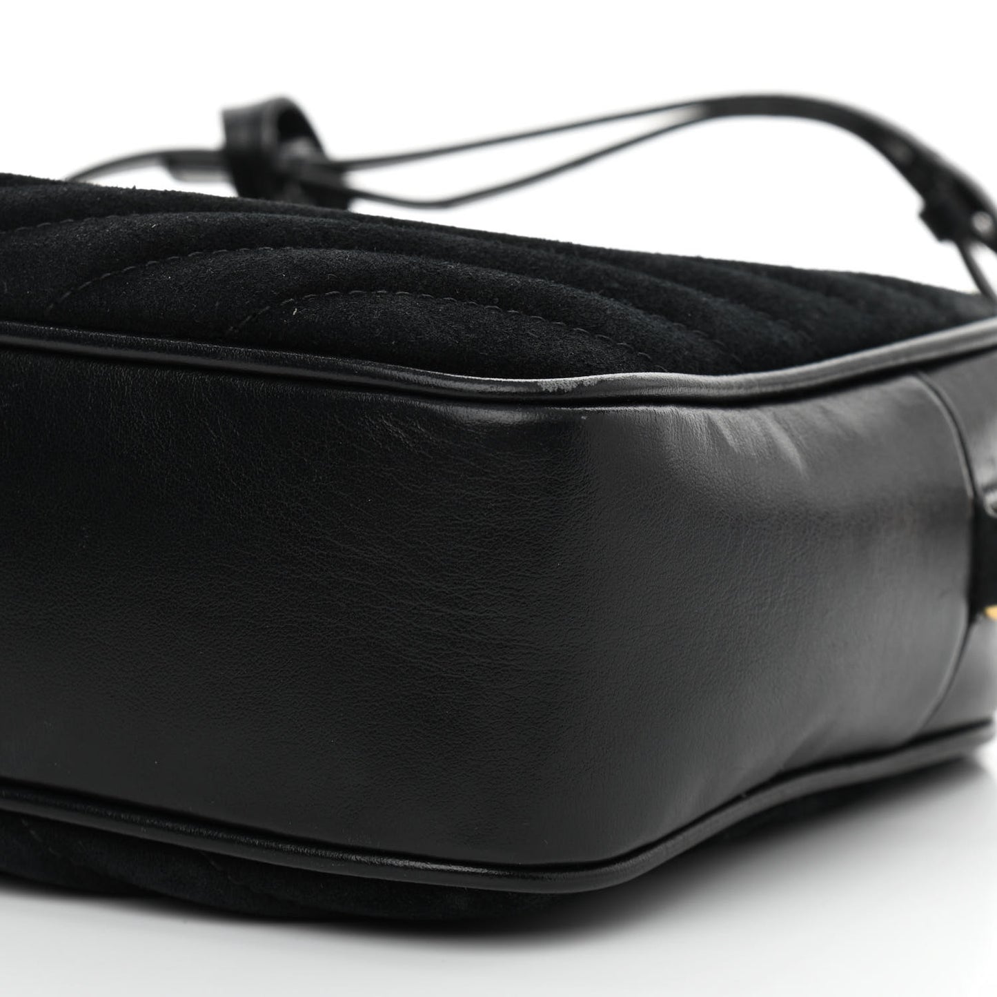 Suede Calfskin Monogram Lou Camera Bag Black