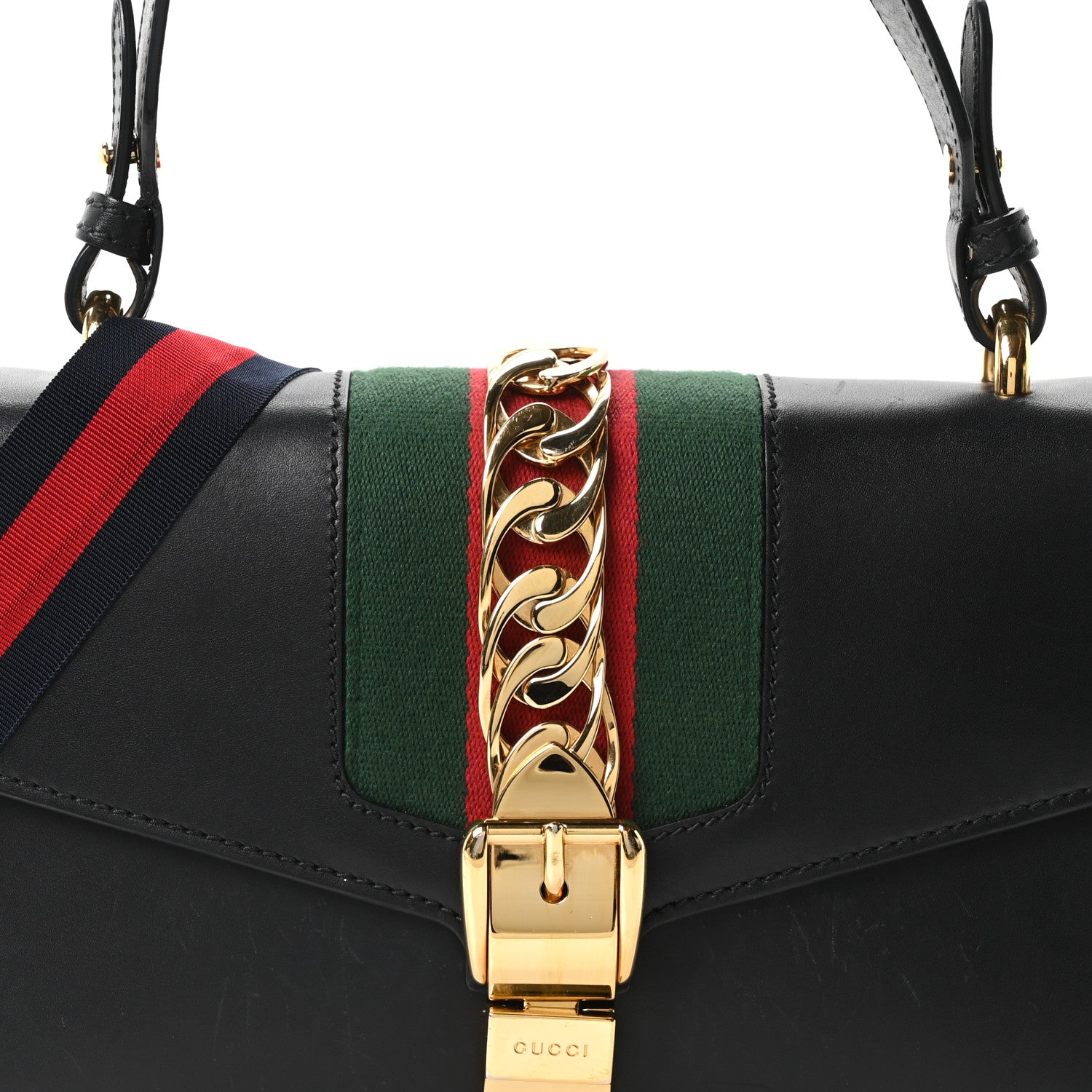 Gucci Calfskin Small Sylvie Shoulder Bag Black 8 of 10
