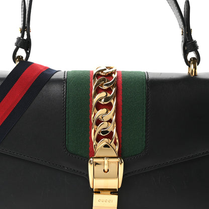 Gucci Calfskin Small Sylvie Shoulder Bag Black 8 of 10