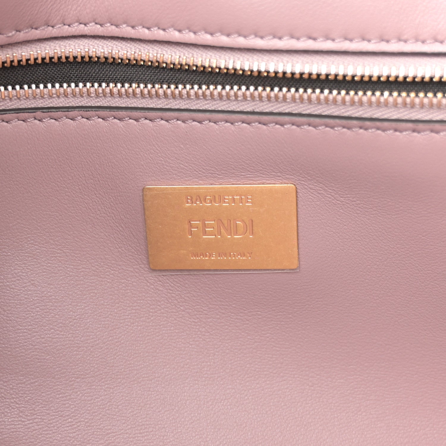 Fendi Nappa FF 1974 Embossed Baguette Dusty Mauve 6 of 10