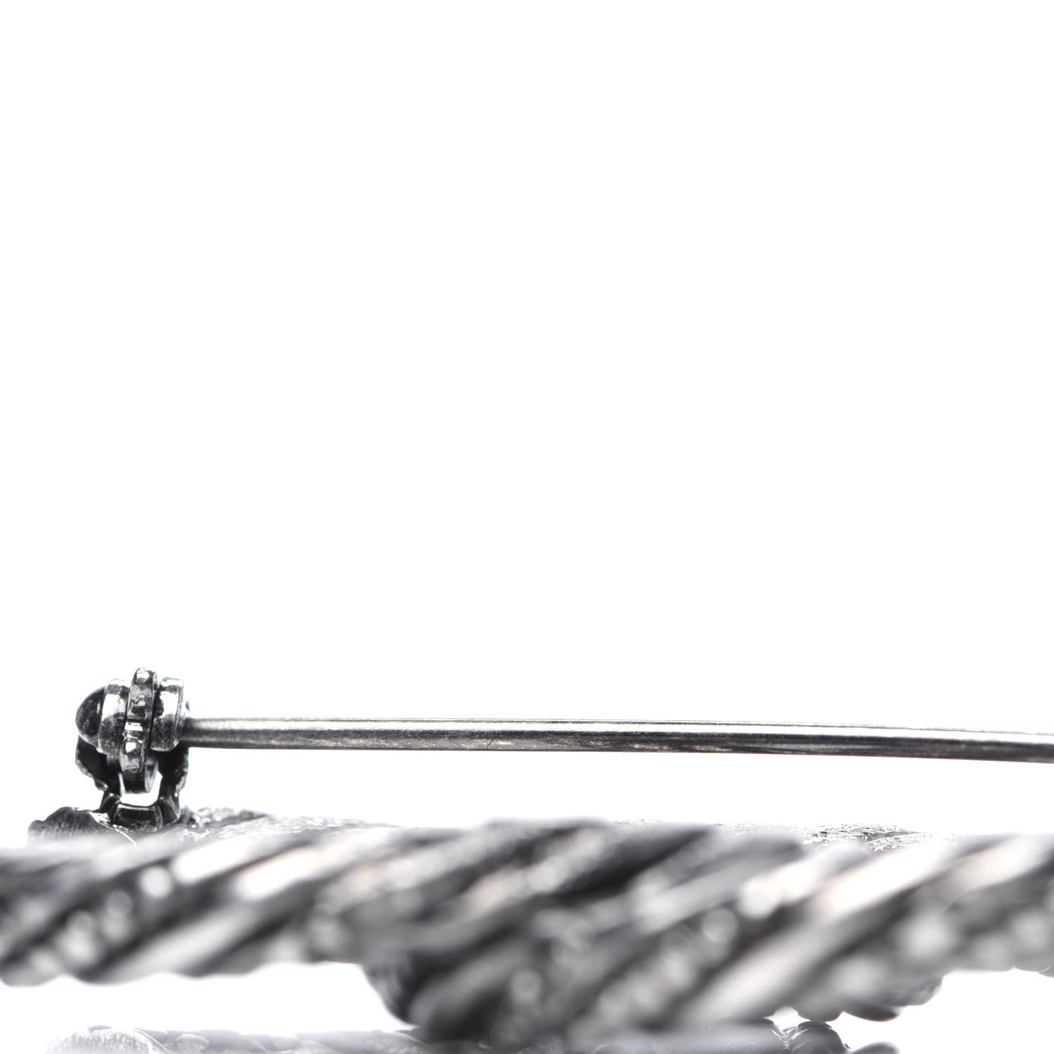 Chanel Crystal CC Brooch Silver 4 of 6