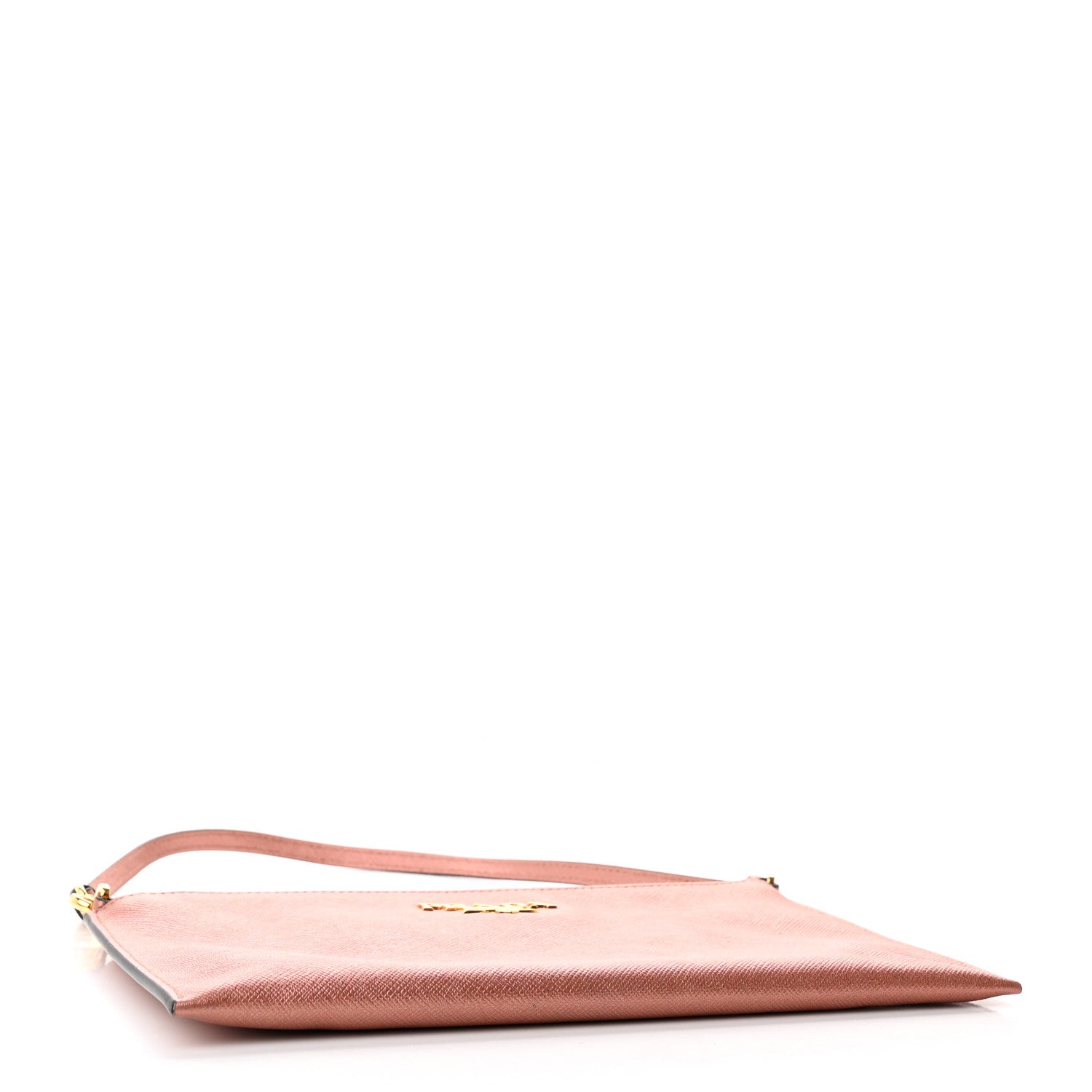 Prada Metallic Saffiano Small Flat Pouch Antico Mordore 4 of 10