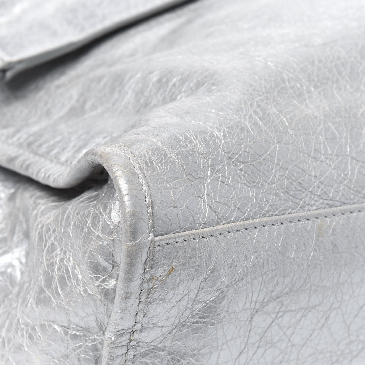 Metallic Agneau Classic Palladium Hardware City Silver
