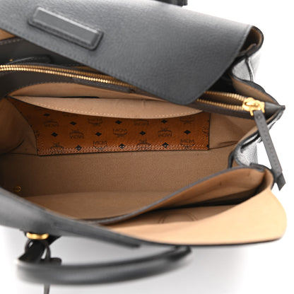 MCM Grained Calfskin Medium Milla Tote Phantom Grey 6 of 11