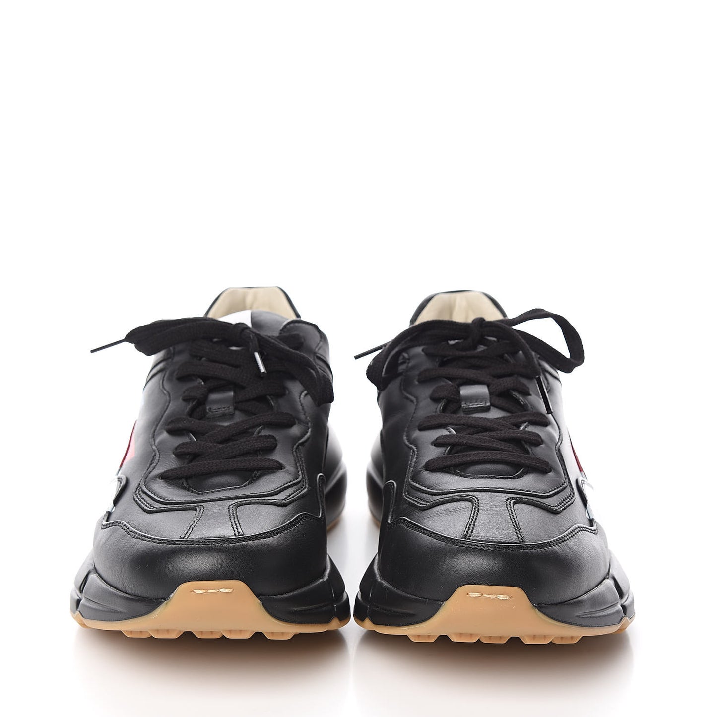Calfskin Web Printed Mens Rhyton Sneakers 9.5 Black