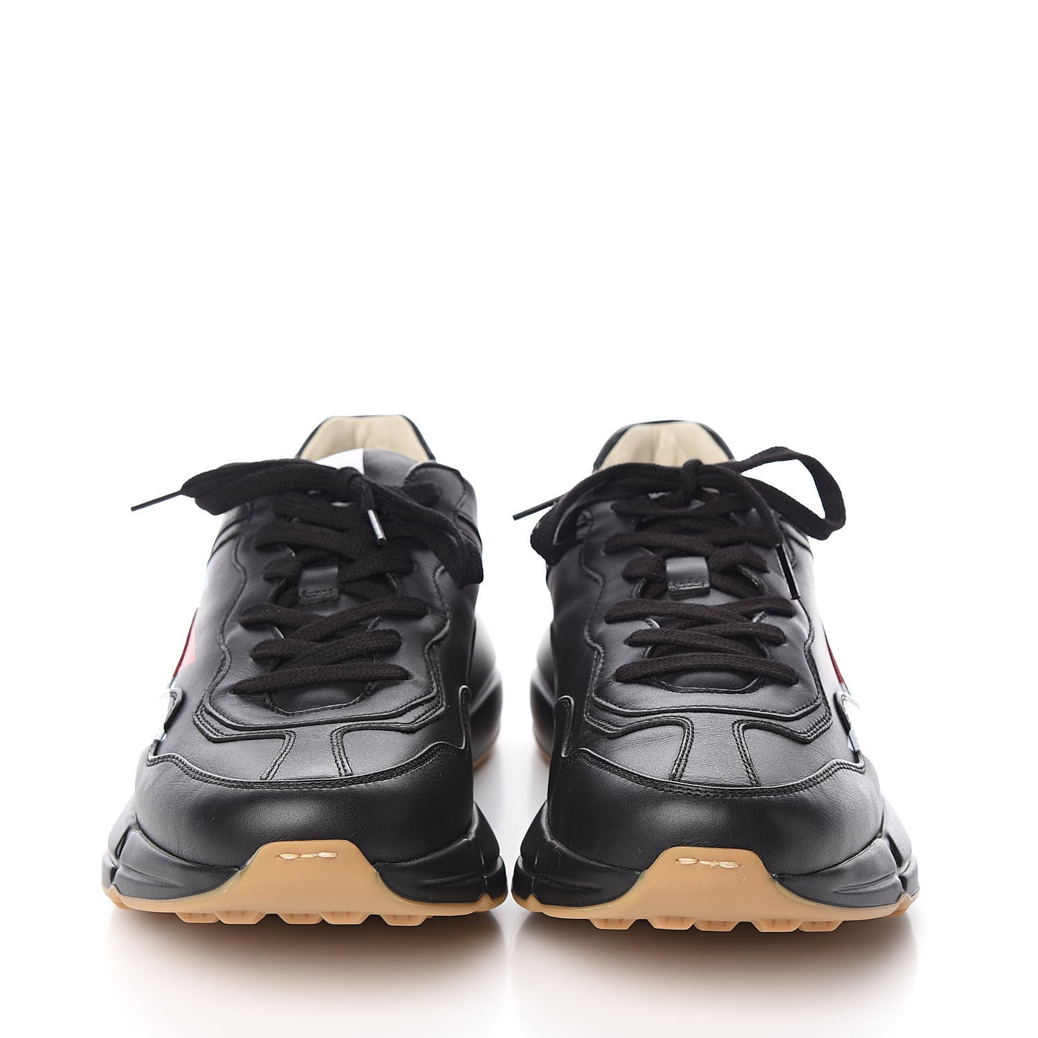Gucci Calfskin Web Printed Mens Rhyton Sneakers 9.5 Black 2 of 10