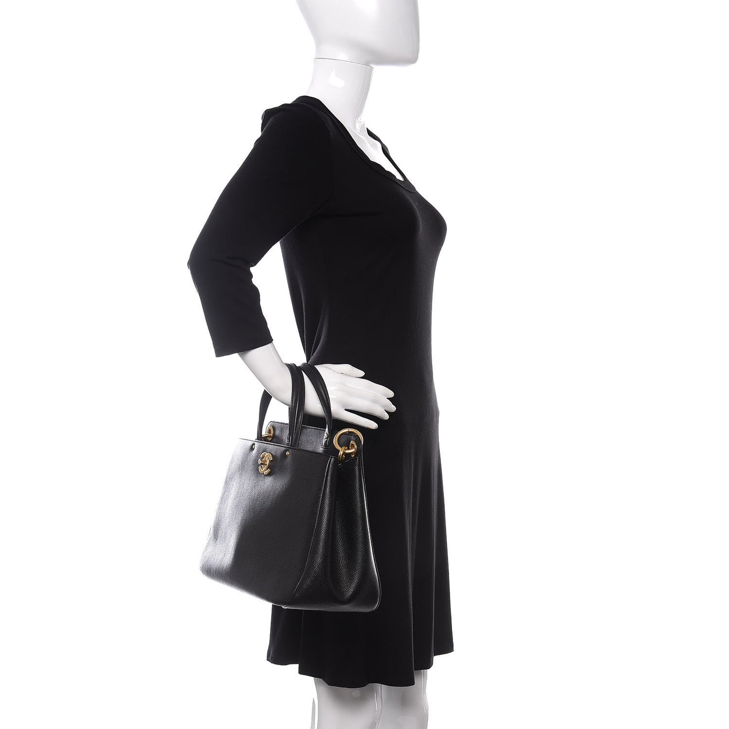Caviar Large Shopping Tote Black