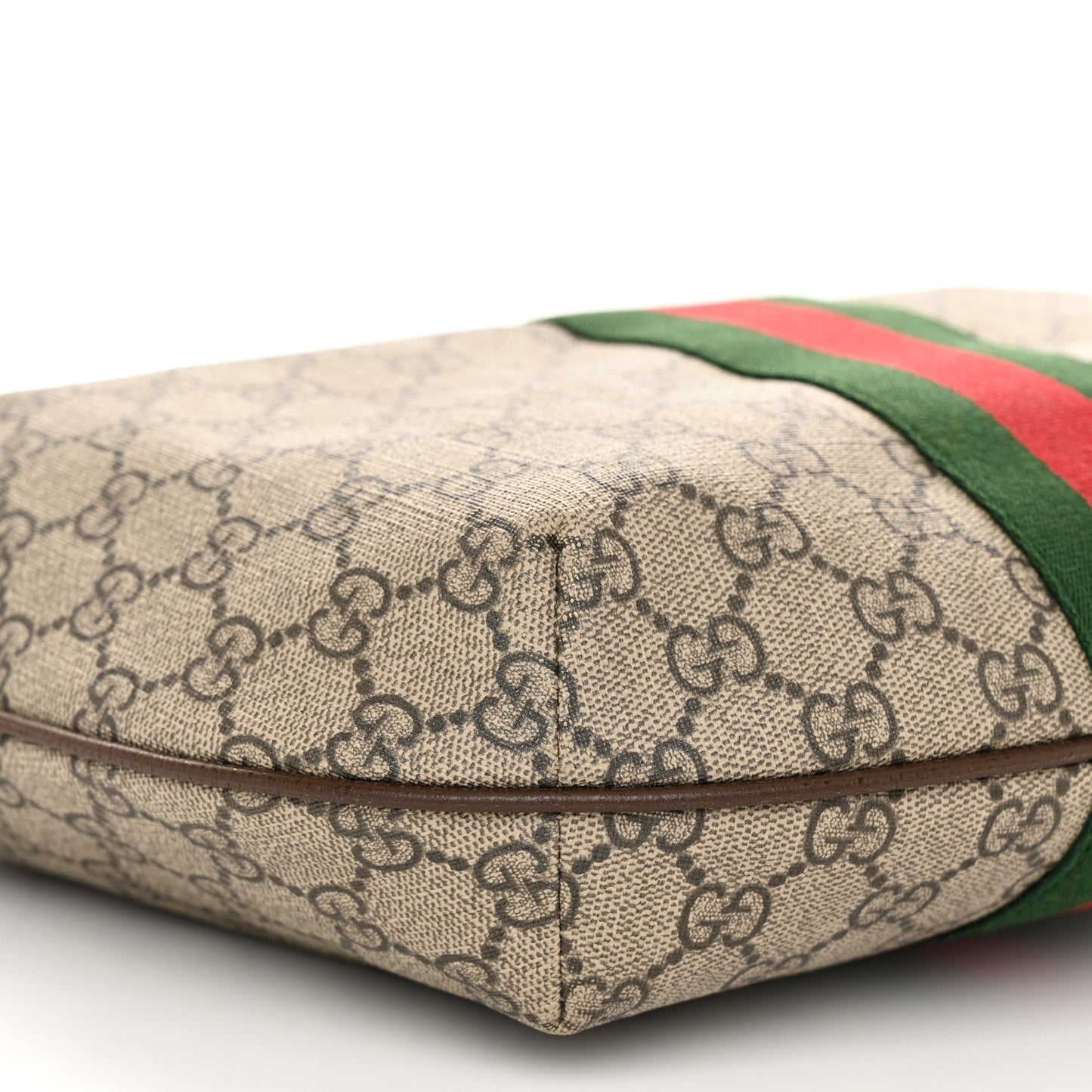 GG Supreme Monogram Web Small Ophidia Half Moon Hobo Brown