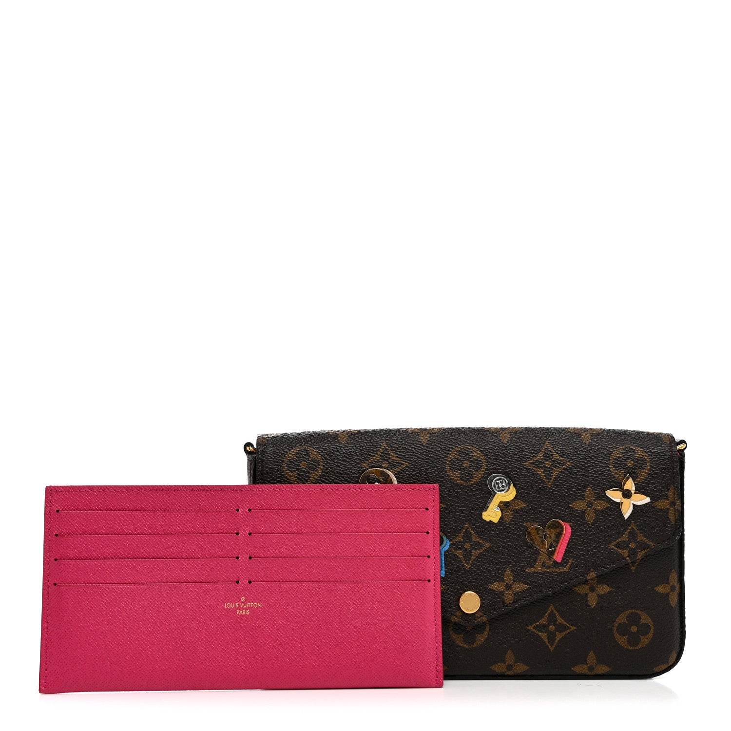 Louis Vuitton Monogram LV Love Lock Pochette Felicie Chain Wallet 3 of 8