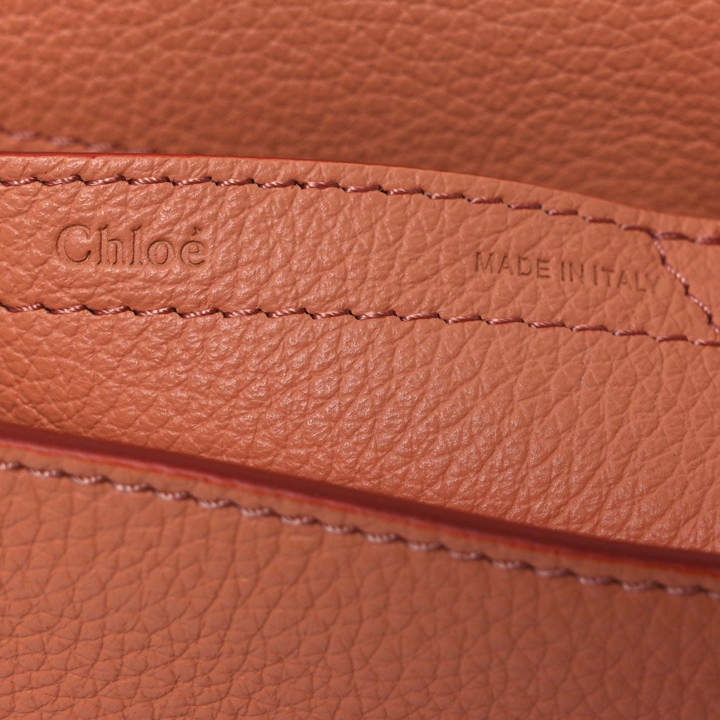 Grained Calfskin Small Marcie Saddle Bag Wood Rose
