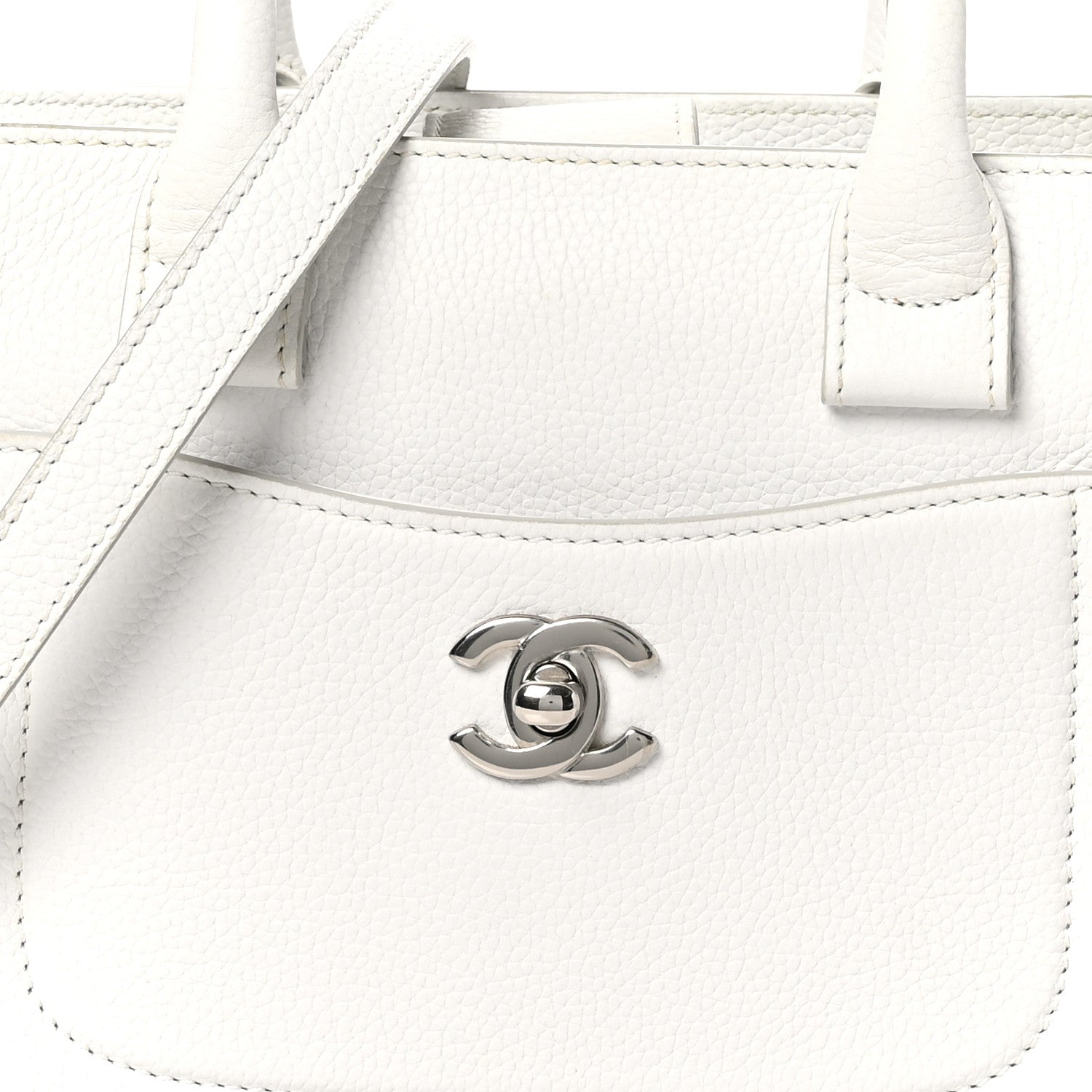Chanel Grained Calfskin Mini Neo Executive Shopper Tote White 9 of 11