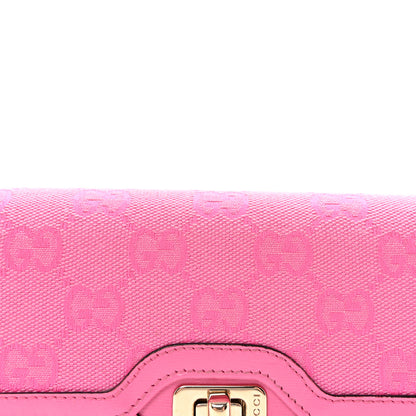 Gucci GG Monogram Scratch Lux Calfskin Mini Luce Shoulder Bag Rose Dark Blossom 7 of 10
