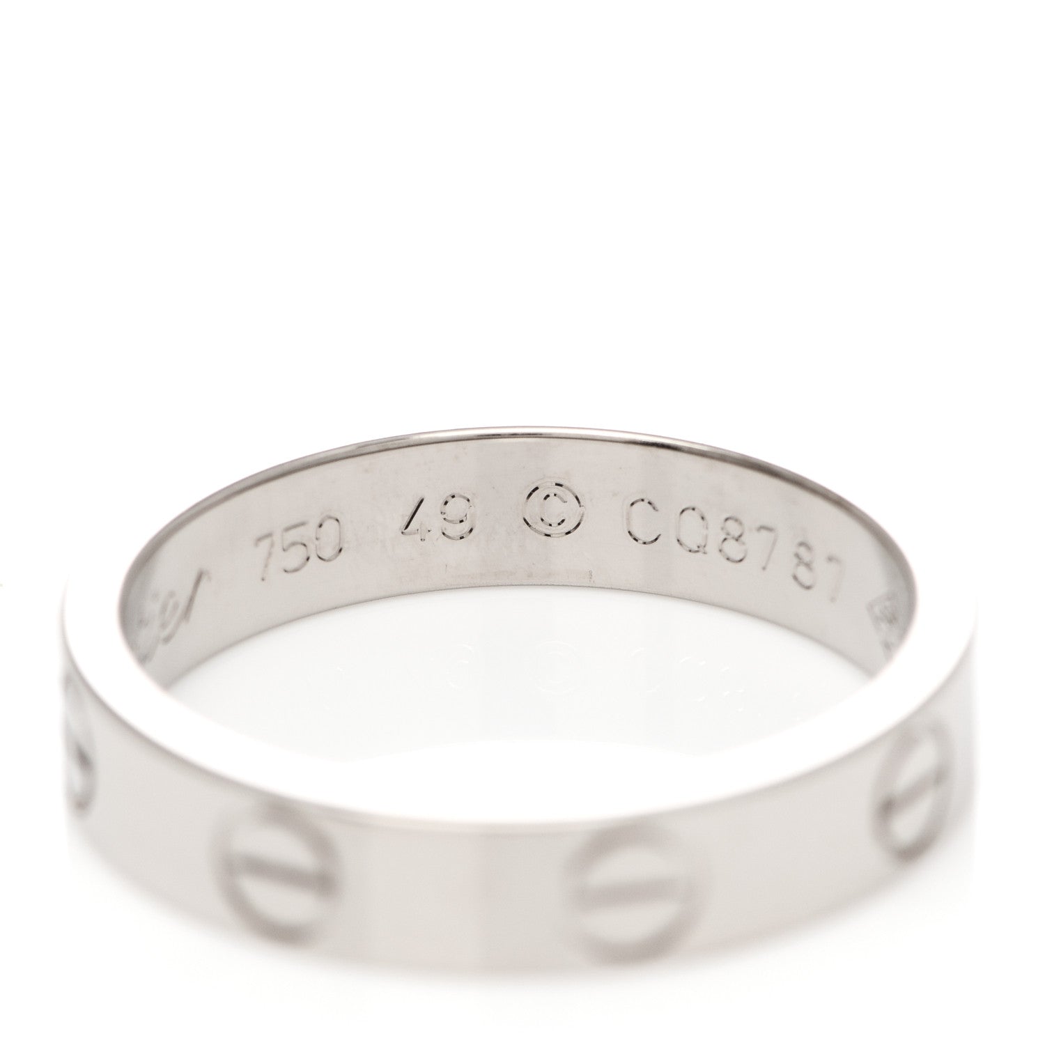 Cartier 18K White Gold 3.5mm LOVE Wedding Band Ring 49 5 5 of 6