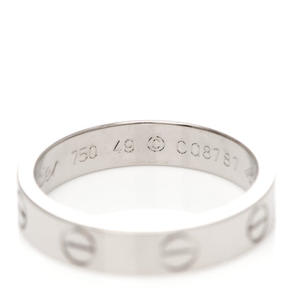 Cartier 18K White Gold 3.5mm LOVE Wedding Band Ring 49 5 5 of 6