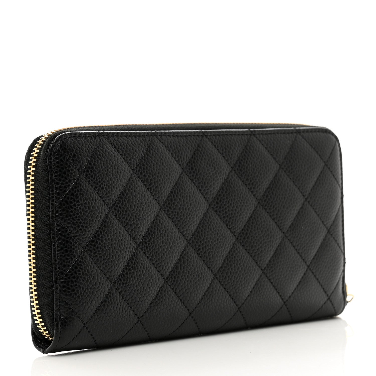 Chanel Caviar Quilted Large Gusset Zip Around Wallet Black 3 of 9