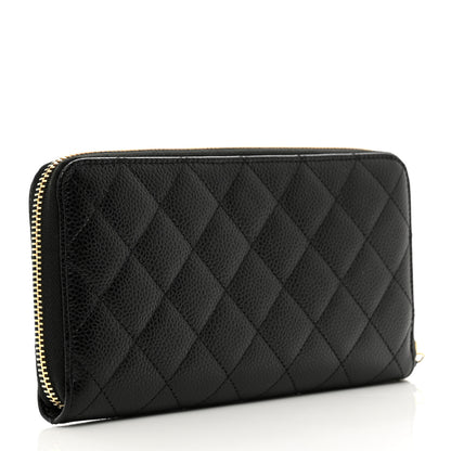 Chanel Caviar Quilted Large Gusset Zip Around Wallet Black 3 of 9