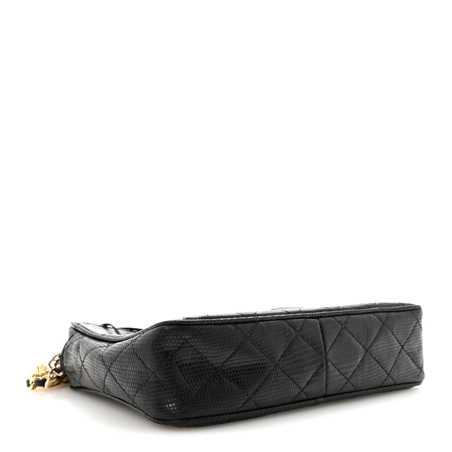 Chanel Lizard Diamond Quilted Tassel Camera Case Black 4 of 10