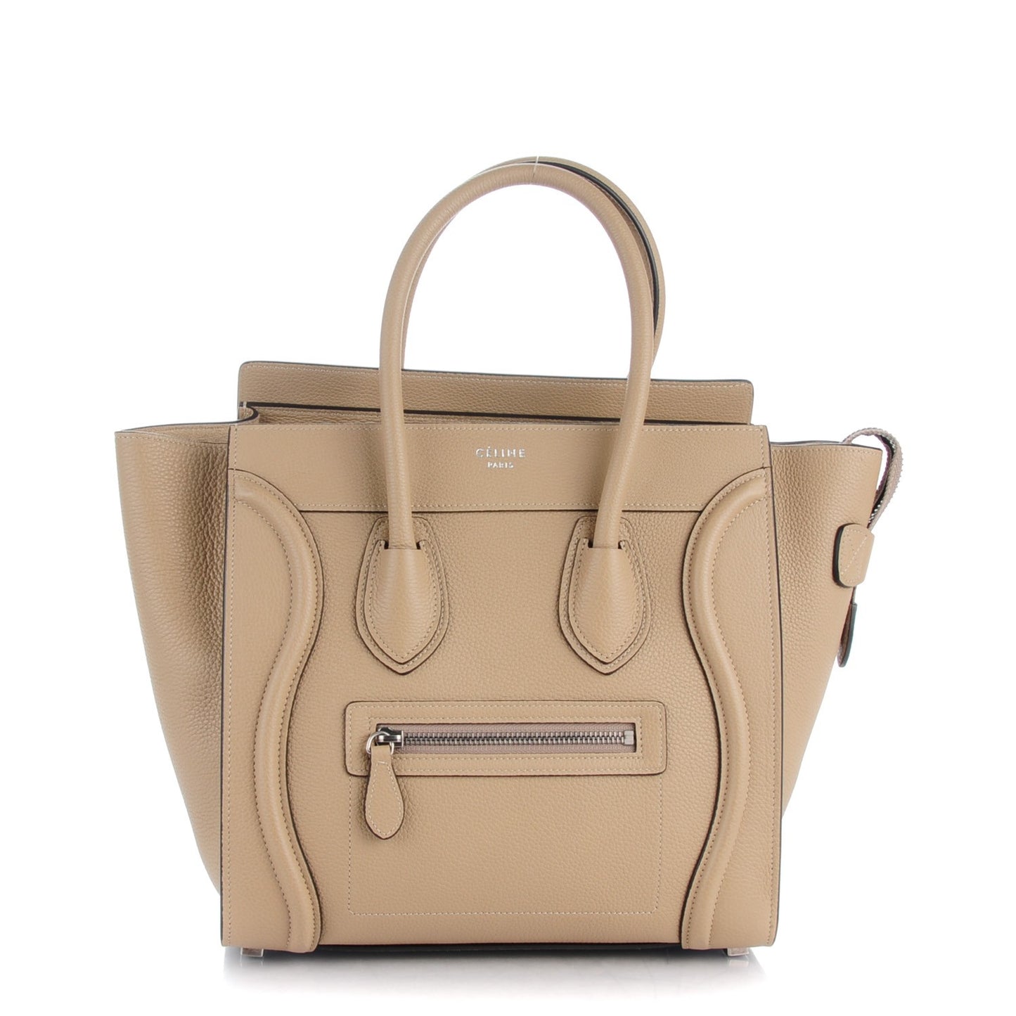 Drummed Calfskin Micro Luggage Taupe