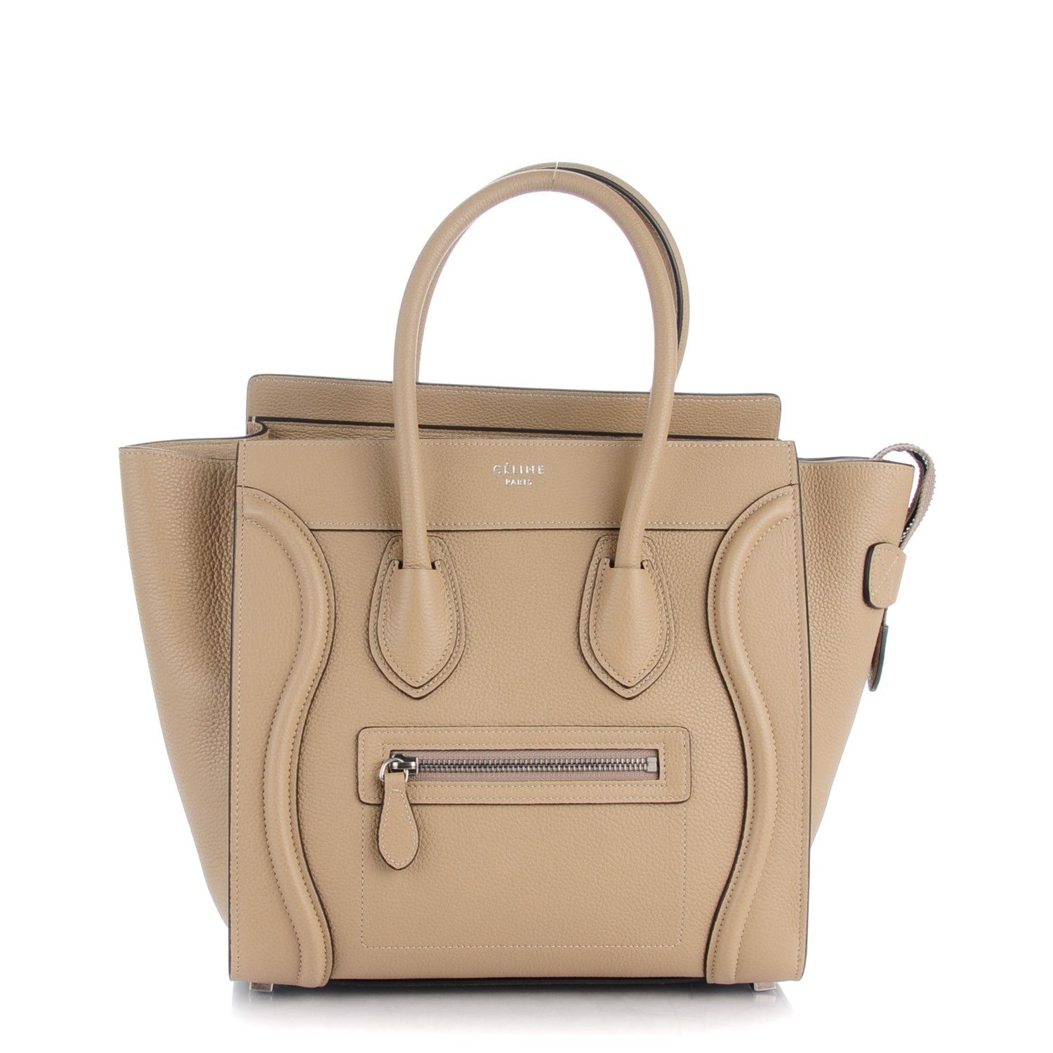 Celine Drummed Calfskin Micro Luggage Taupe 1 of 8