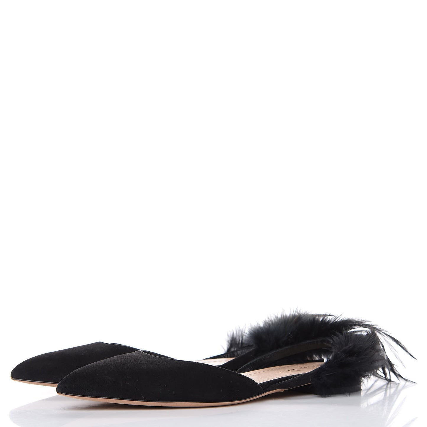 Suede Feather Dior Ethnie Flats 35.5 Black