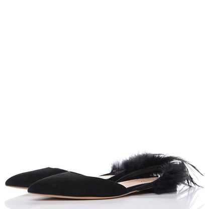 Christian Dior Suede Feather Dior Ethnie Flats 35.5 Black 3 of 8