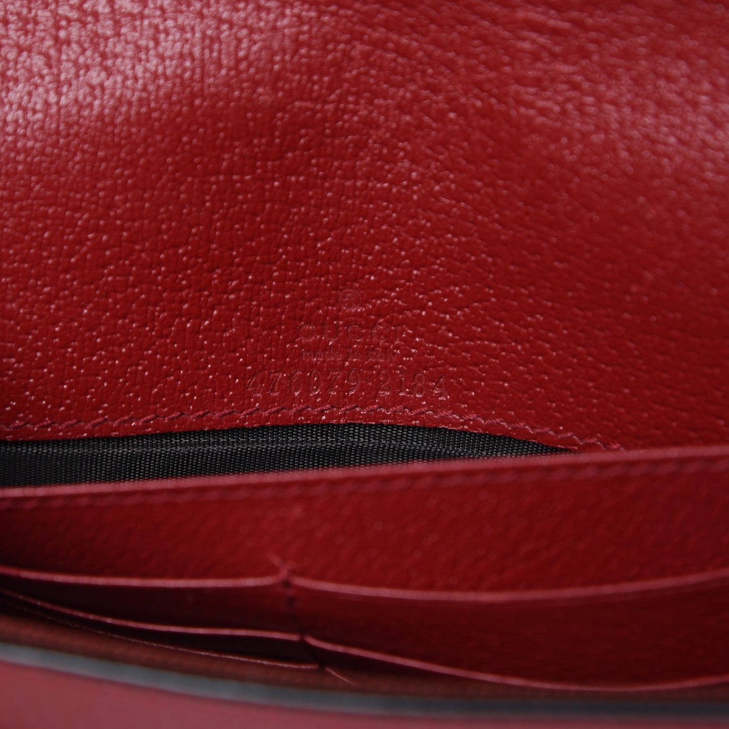 GG Supreme Monogram Web Queen Margaret Chain Wallet Red