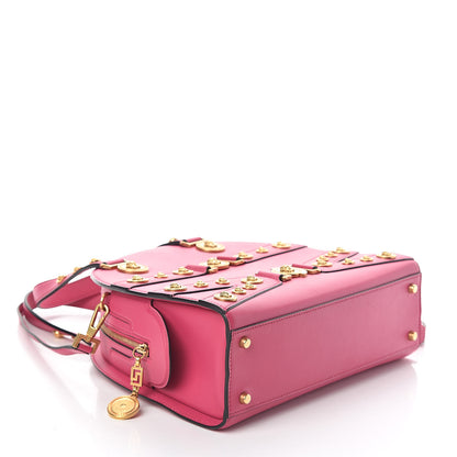 Versace Calfskin Medallion Tribute Bowling Bag Pink 4 of 9