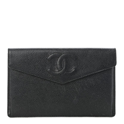 Chanel Caviar Timeless CC Envelope Wallet Black 1 of 7