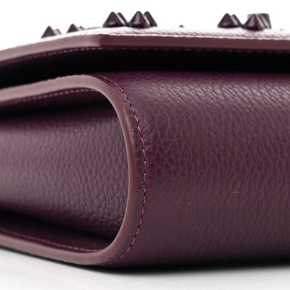 Christian Louboutin Calfskin Spikes Loubinthesky Paloma Clutch Merlot 8 of 10
