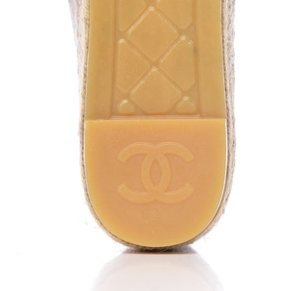 Chanel Linen CC Espadrilles 35 Beige Black 10 of 12