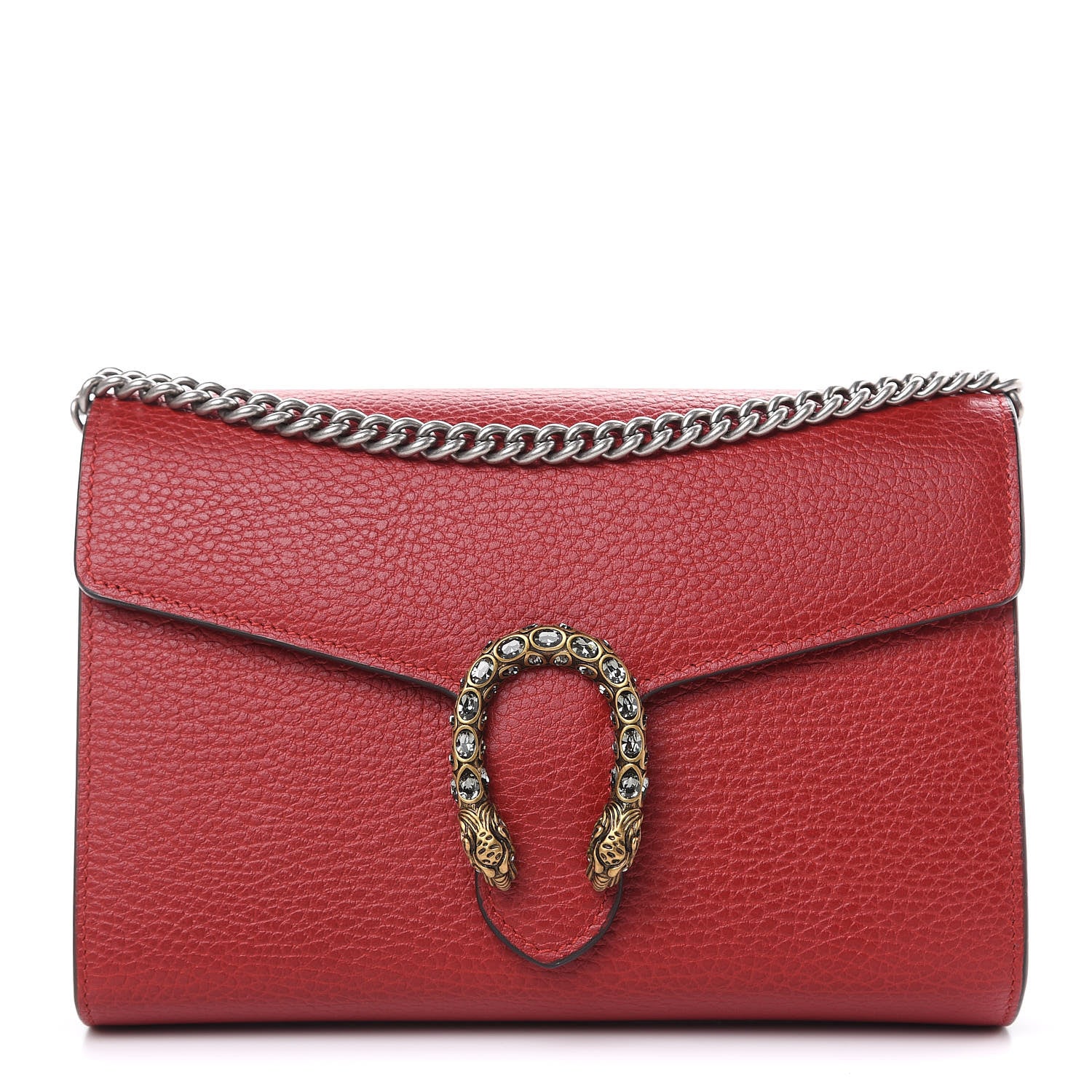 Gucci Calfskin Mini Dionysus Chain Wallet Hibiscus Red 1 of 9