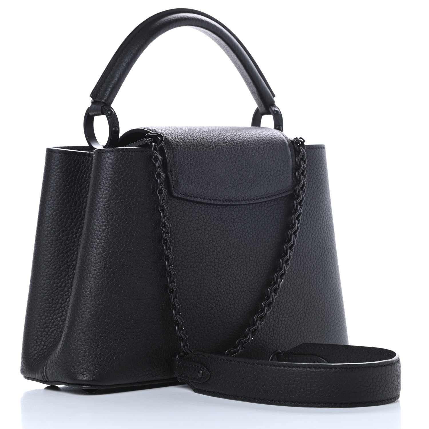 Louis Vuitton Taurillon Capucines BB Matte Black 3 of 14