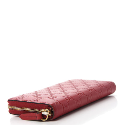 Gucci Guccissima Signature Zip Around Wallet Hibiscus Red 4 of 7