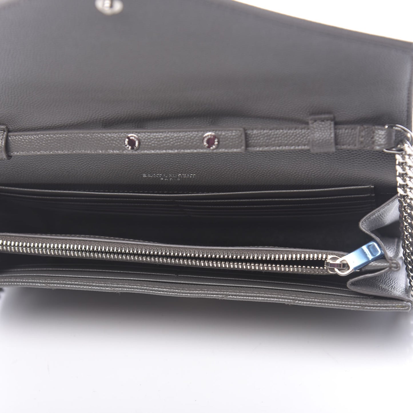 Grain De Poudre Matelasse Chevron Monogram Chain Wallet Earth