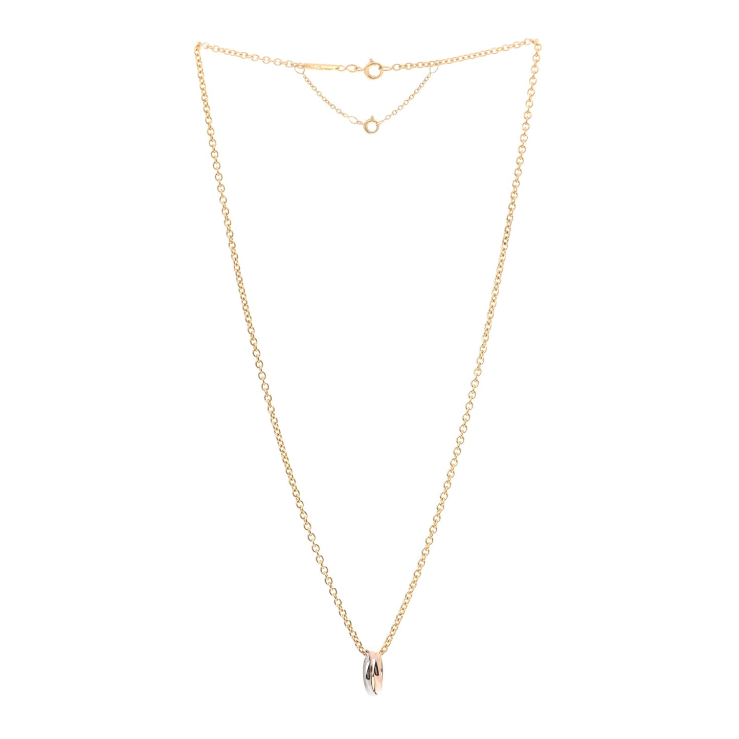 18K Pink Yellow White Gold Baby Trinity Pendant Necklace