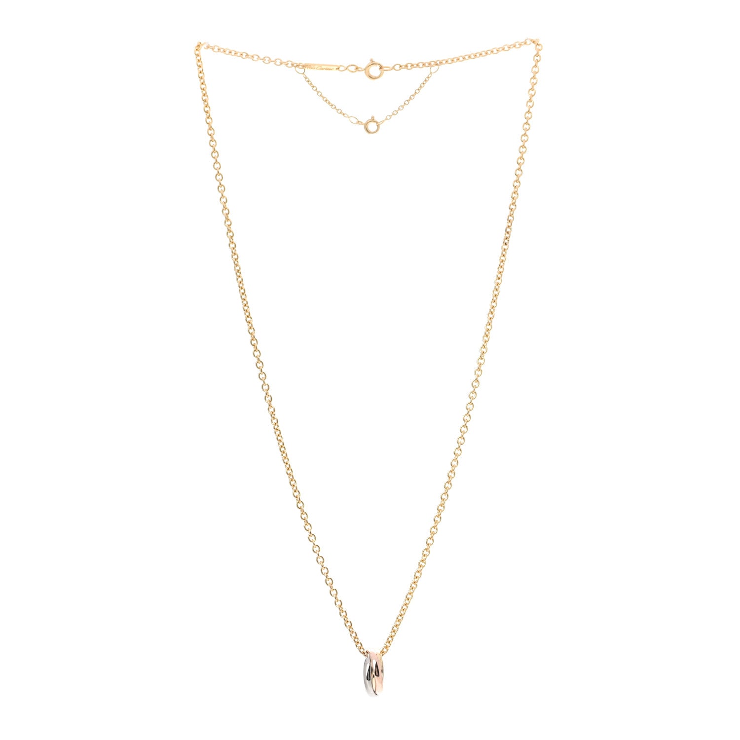 Cartier 18K Pink Yellow White Gold Baby Trinity Pendant Necklace 3 of 6
